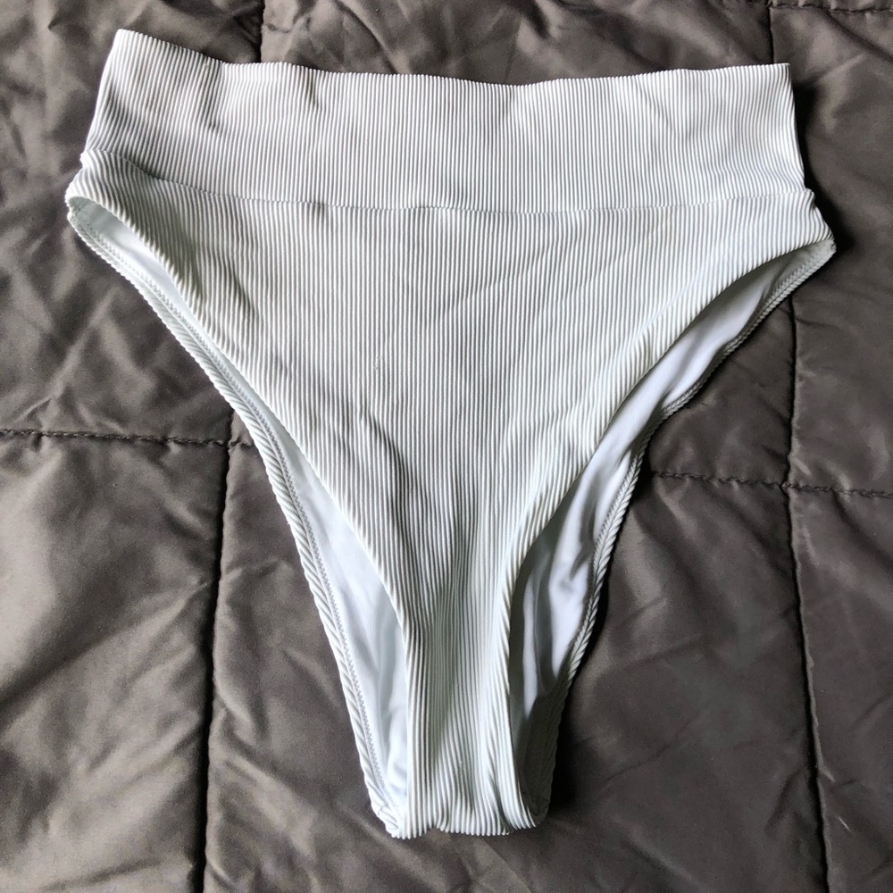 White high waist bikini bottom